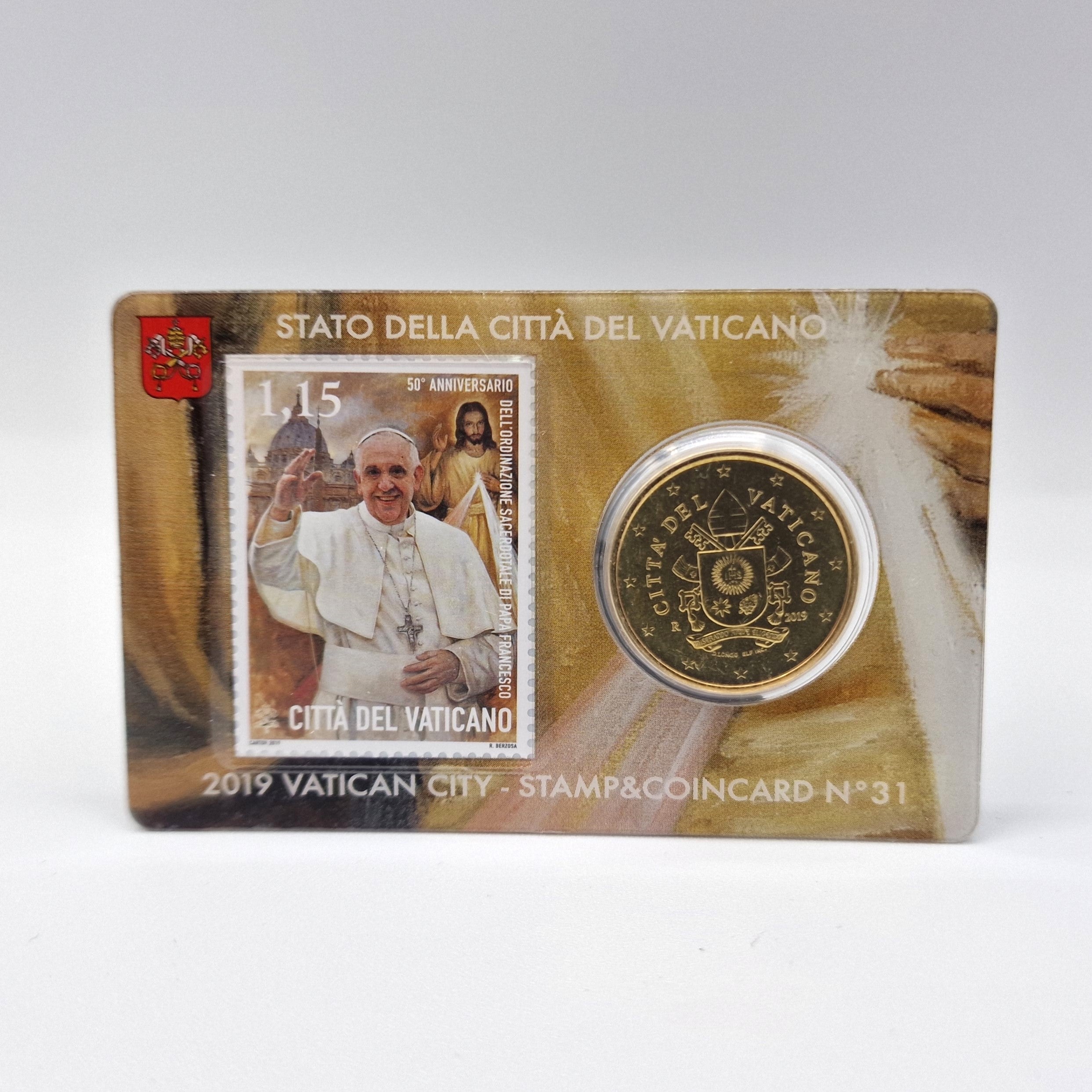 2019 50 Cent - Vaticano Coincard N31 c/ selo